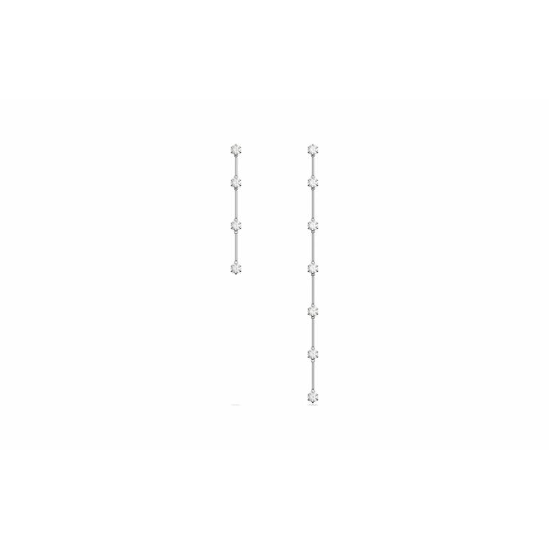 Swarovski Constella asymmetrical design, simple and fashionable rhodium-plated earrings for women 5641681