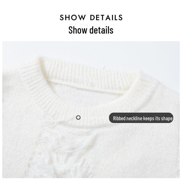 Męski sweter pulower z okrągłym dekoltem - Jesień/Zima 2024, Modny luźny krój, Styl lazy, 688P51