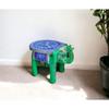 Hand-Crafted and Emboss Colorful Painted Wooden Elephant Shape Stool for Home/Office/Living or Bedroom Decor,Decorative Showpiece
