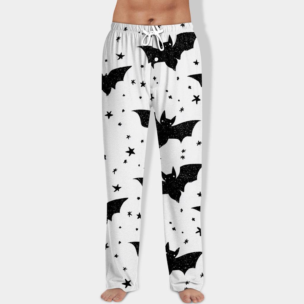 Men's Halloween Print Drawstring Pants Casual Pajama Pants