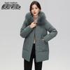 SNOWFLYING Winter Hooded Loose Fit Duck Down Jacket