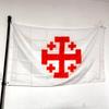 Bannière Drapeau Croix de Jérusalem, Décoration Intérieure et Extérieure, Grand Drapeau pour Célébration, 90x150cm