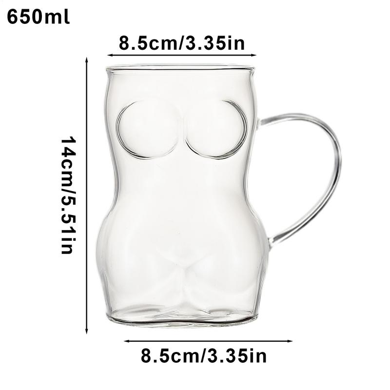 1PC New Unique Beer Cup Funny Men Women Body Shaped Transparent Wine Glass Bar Drinkware Cocktail Mug Coffee Juice Teacup