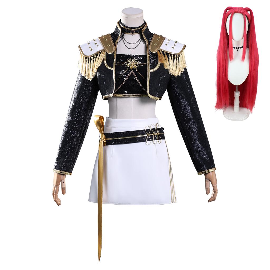 Koreaanse golf meidengroep K-POP heksenjager meidengroep cospak Rumi zwart cosplay kostuum tweedimensionaal