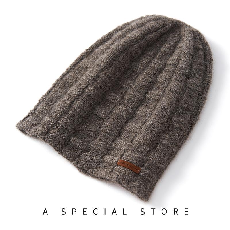 

Cashmere Autumn and Winter New Women s Knitted Hat Casual Double Strand Cable Warm Ear Protection Hat One Size