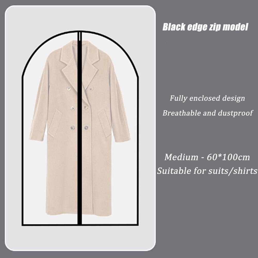 Clothes Dust Cover Home Washable Coat Dust Bag Waterproof Transparent Hanging Clothes Bag Suit Cover Storage 80/100/120/140cm