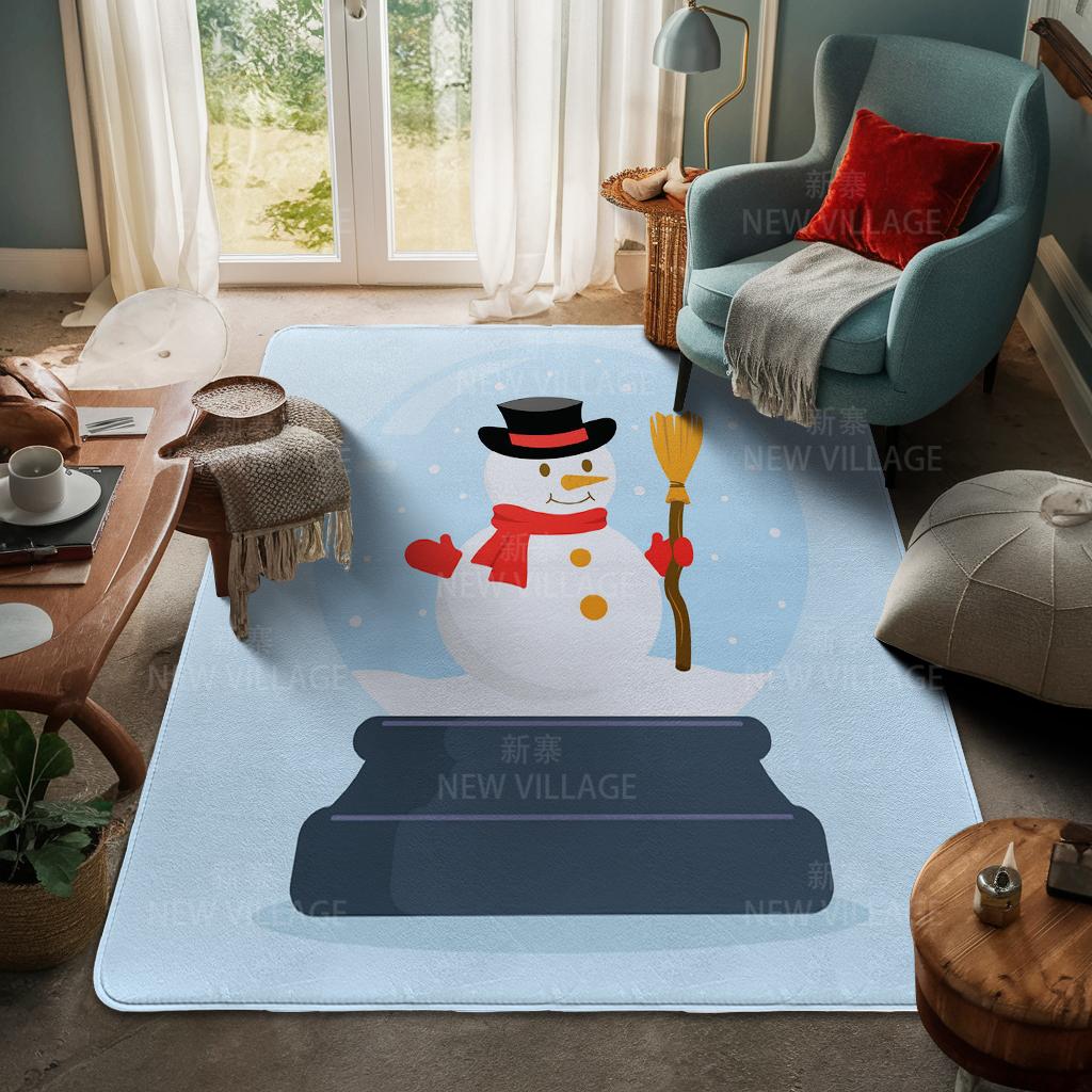 House Entrance Carpet Home Door Mat Living Room Bath Foot Bathroom Non-slip Water Absorption Rugs Bath Merry Christmas Winter