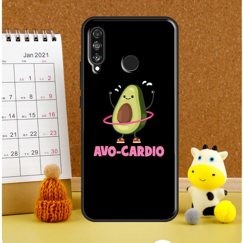 Cute Cartoon Avocado Fitness Case For Huawei P30 Pro P20 P40 Lite Nova 11i 8i 3i 11 9 10 SE 5T Y60 Y70 Y90 Y61 Y91 Cover