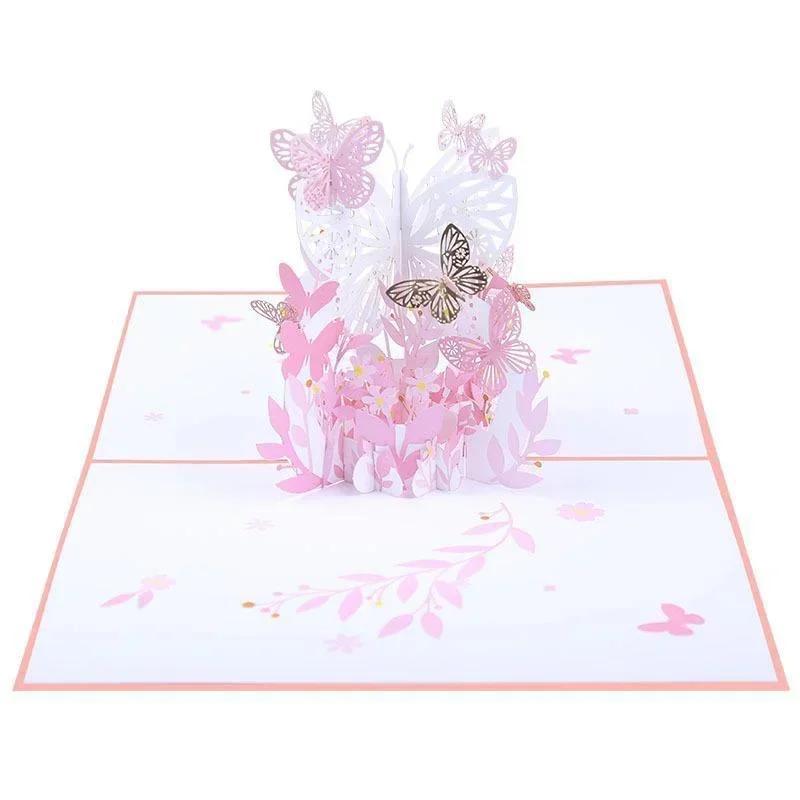 3D Invitation Card Butterfly Greeting Card Stationery Envelope Wedding Invitation Card Gift Valentine Birthday Thank You