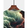 Men's 3D Abstract Cloud Print T-Shirt Lightning Nebula Graphic Short Sleeve Crewneck Tee Colorful Summer Casual Tops Streetwear Harajuku Clothing
