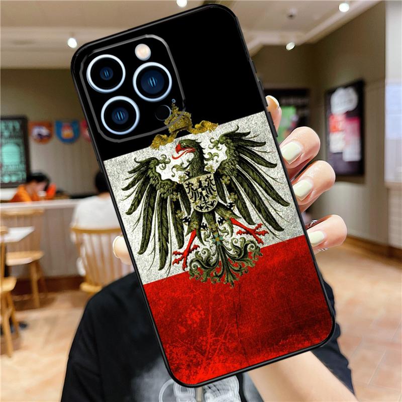 German Empire Flag Case For iPhone 18 17 16 14 13 12 11 15 Pro Max Mini Plus 16e 17 Air Bumper Cover Accessories