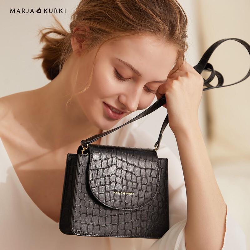 MARJA KURKI Women s Croc-Effect Dual-Use Small Crossbody Bag