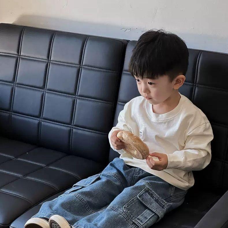 Boys' Korean Style Loose Jeans - Trendy Autumn & Spring Casual Pants for Small and Medium Children