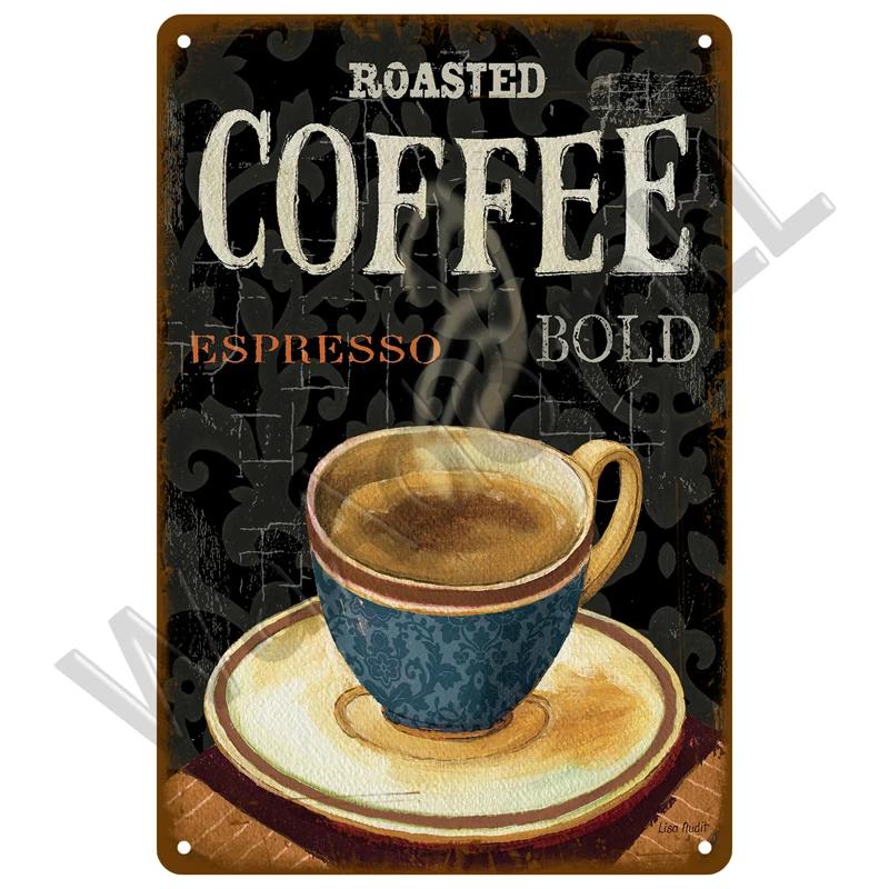 Vintage Tin Sign Plaque Metal Plate Wall Art Posters Metal Sign Retro Decor Coffee For Kitchen Bar Cafe Room Retro Iron Painting