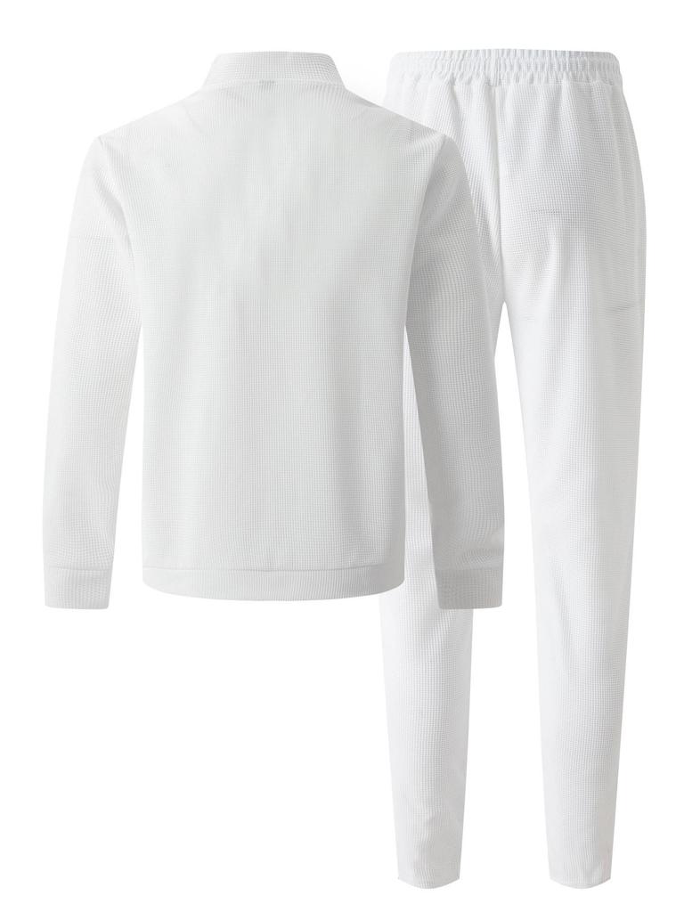 Men's Stand-up Collar Baseball Jacket & Long Pants Sports Set (2024)