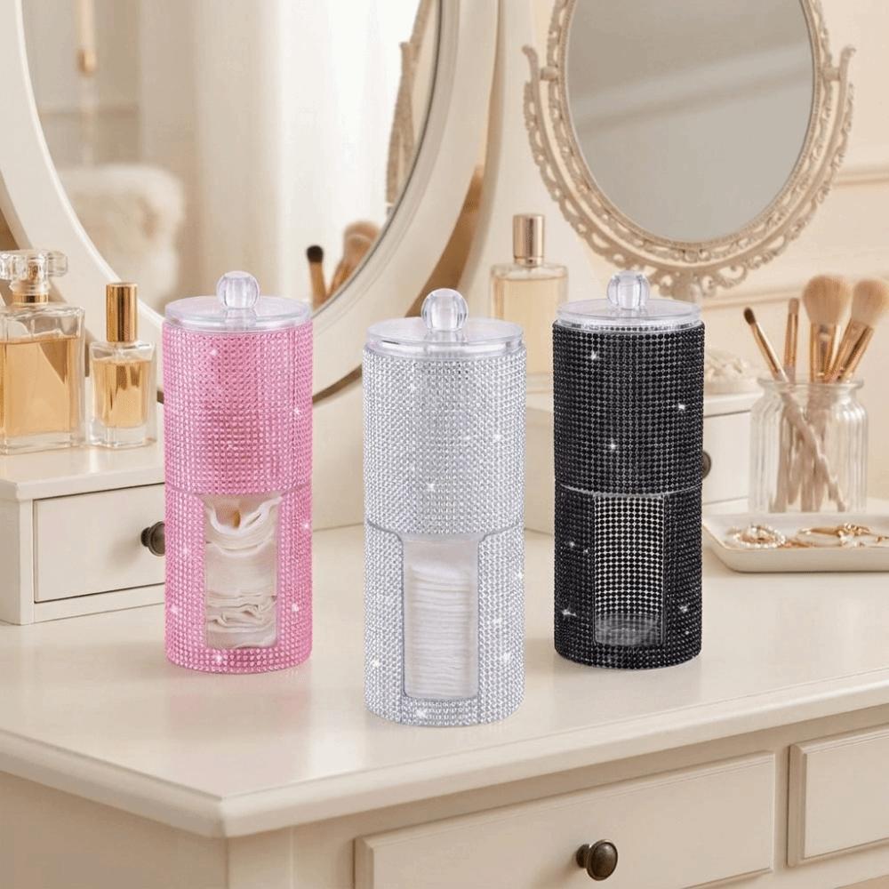 Plastic Double-Layer Cotton Swab Holder 2 in 1 Cotton Pad Organizer Bathroom