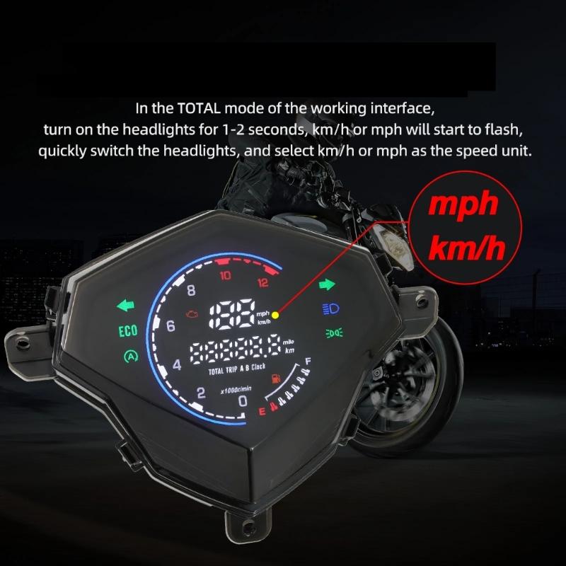 LED Color Film Tachometer Instrument Digital Motorbike Dashboard with Speedometer Gauge 12V for Mio 125 MIO I125 Mio 110