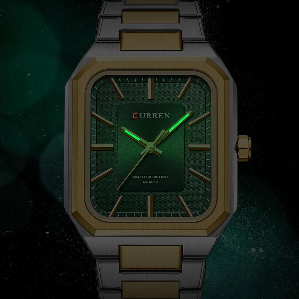 CURREN Retro Fashion Quartz Men's Wristwatches Casual Business Watch Male Stainless Steel Bracelet with Luminous Hands