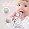 Zeguer 2-in-1 Baby Teether Toy, Soothes Gum Pain, Rattle Sound, Food-Grade Silicone, BPA-Free, Pink