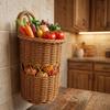 Rustic Style Kitchen Utensil Holder Handwoven Fruit Vegetable Basket  Living Room