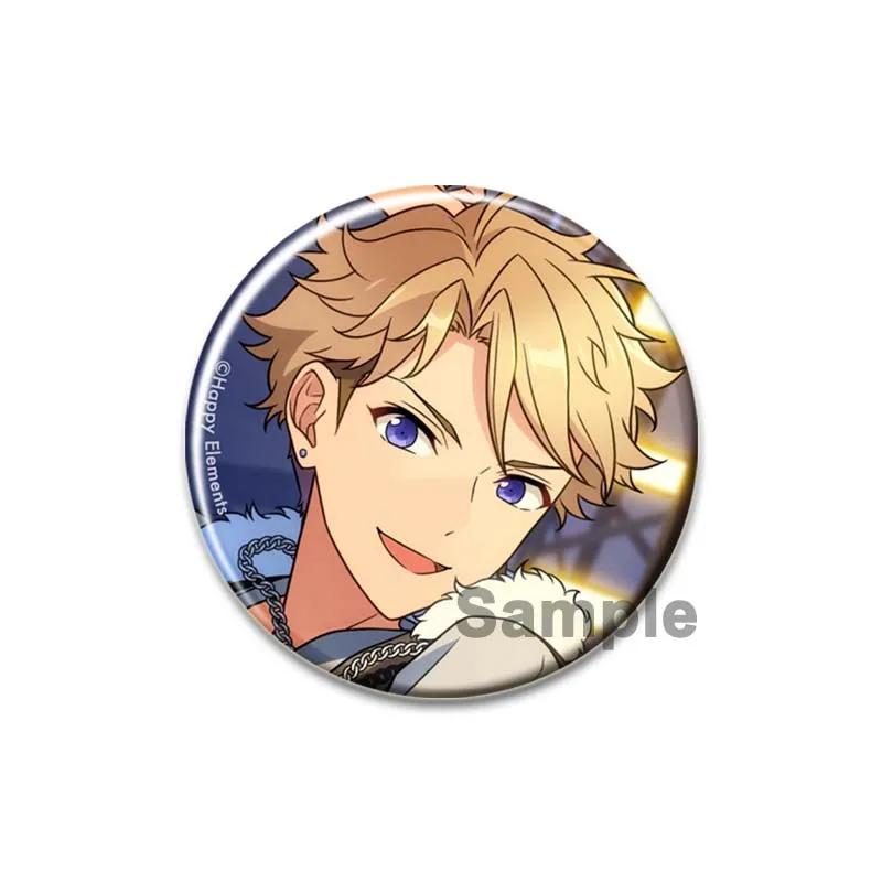 32/44/58mm Ensemble Stars Idol Brooch Round Cartoon Cosplay Badge Akehoshi Yuuki Fushimi Narukami Lapel Pins for Backpack Gift Accessory