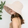 Summer Large Brim Womens Windproof Sun Hat Koreanjapanese Style Peach Skin Velvet Fisherman Hat For Outdoor Use