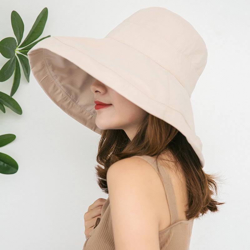 Summer Large Brim Womens Windproof Sun Hat Koreanjapanese Style Peach Skin Velvet Fisherman Hat For Outdoor Use