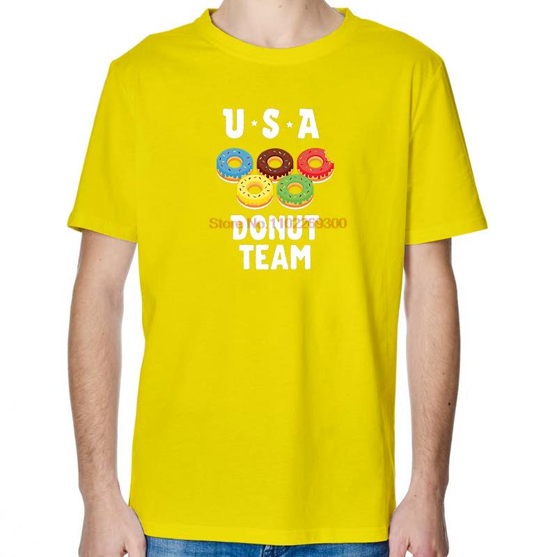 Usa Donut Team Fashion Funny Printed TShirt Summer Tops TShirt New Arrival Goods Short Sleeve TShirt Cotton Mens TShirts