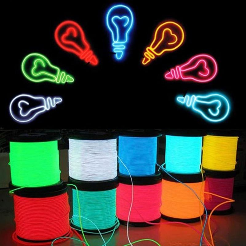 Portable Battery Pack String Light Strips Glow EL Wire Cable LED String Light Dances Party Clothing Luminously Decoration