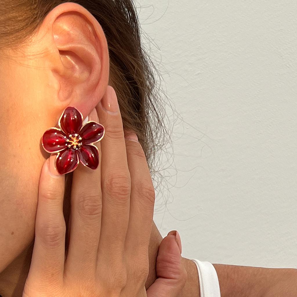 Salircon Exquisite Multicolored Flower Stud Earrings for Women 2025 Post Spring Summer New Creative Flower Earrings Jewelry Gift