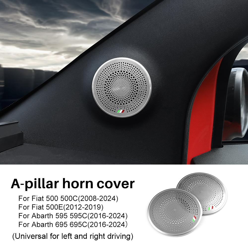 

Для Abarth 595 595C 695 695C 2016-2024 Fiat 500 500C 2008-2024 500E 2012-2019 Автомобільна нержавіюча сталь Декоративна накладка на дверний аудіодинамік