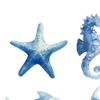 4 Pcs Wooden Beach Wall Decor Coastal Ocean Starfish Seahorse Conch Fish Wall Art Nautical Theme Home Decor for Farmhouse Living Room Bathroom