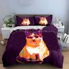 "Colorful Cat Artwork Home Decor" Soft Comfortable Duvet Cover Bedding Set Included 1*Duvet Cover & 2*Pillowcases, gift