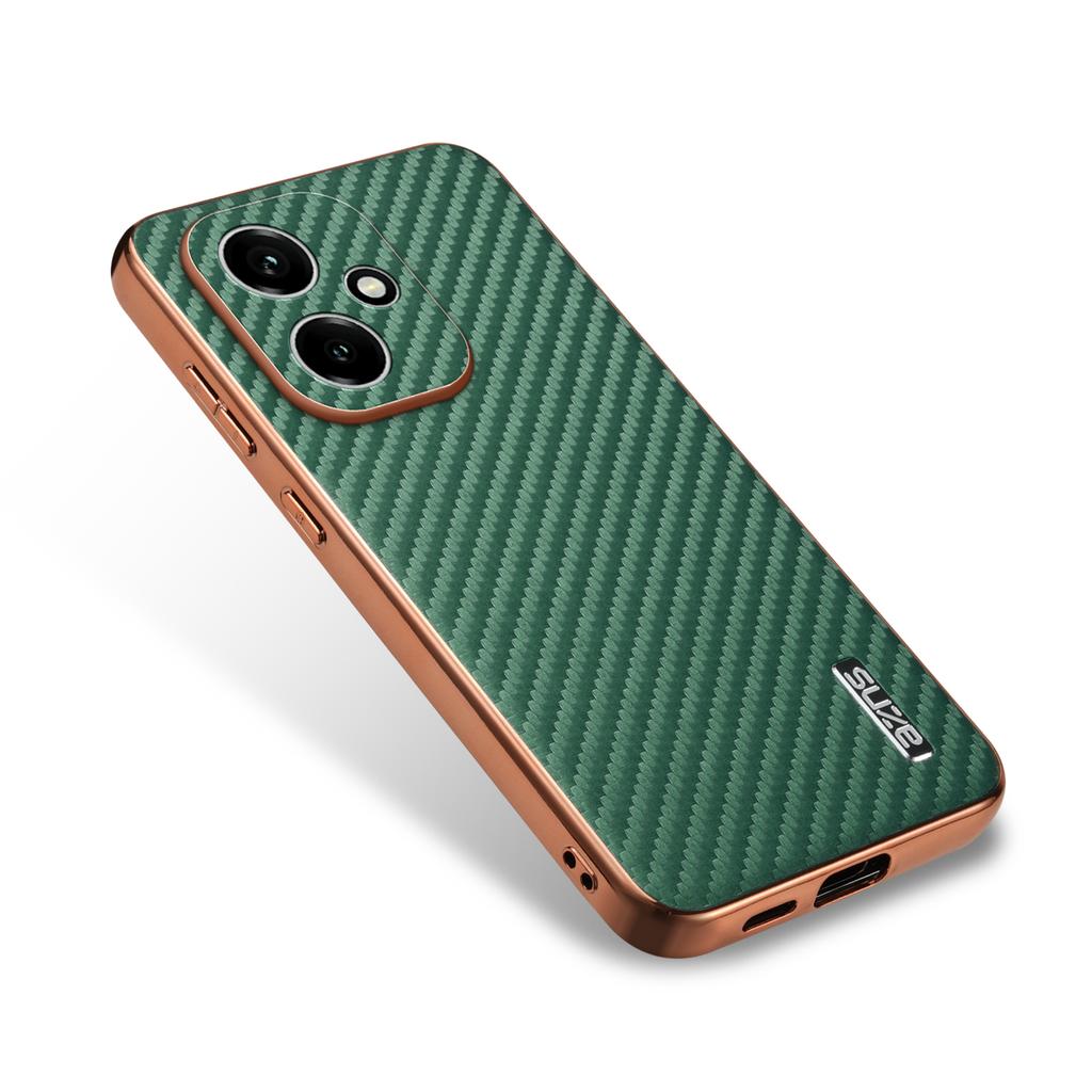 AZNS For Honor 400 5G (Global) Case Electroplating Carbon Fiber Texture PU + TPU Phone Cover