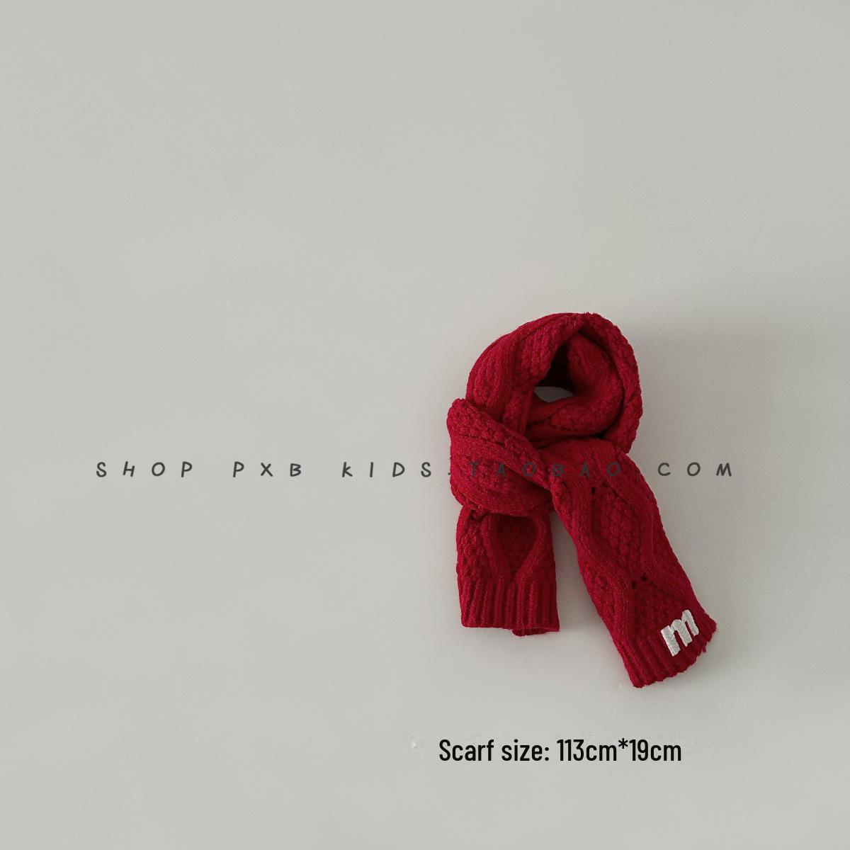 

Детский красный зимний новогодний шарф 2023 года — праздничный, ветрозащитный, теплый для мальчиков и девочек