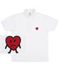 GRAVER [Unisex] Drawing Heart Embroidery Pique Short Sleeve T-Shirt_White