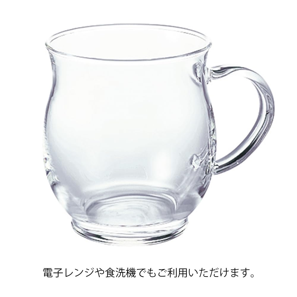 HARIO Fragrance Made In Mug, Heat-Resistant Glass, Microwave/Dishwasher Safe, 330ml, Japan, HKM-1T