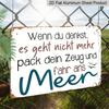 2D Flat, 1pc Vintage Aluminum Wall Art Sign with Inspirational German Quote & Seagull Design - 8.0X12.0 inch Rustic Metal Plaque for Home, Office