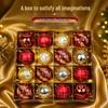 New 8cm Hand-Painted Christmas Ornaments Set - 16 Plated Plastic Balls