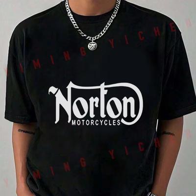 Neues Norton Motorrad Klassisches Logo Sommer Mode Lässiges Rundhals Oberteil Für Fahrer Bequemes Damen und Herren T-Shirt