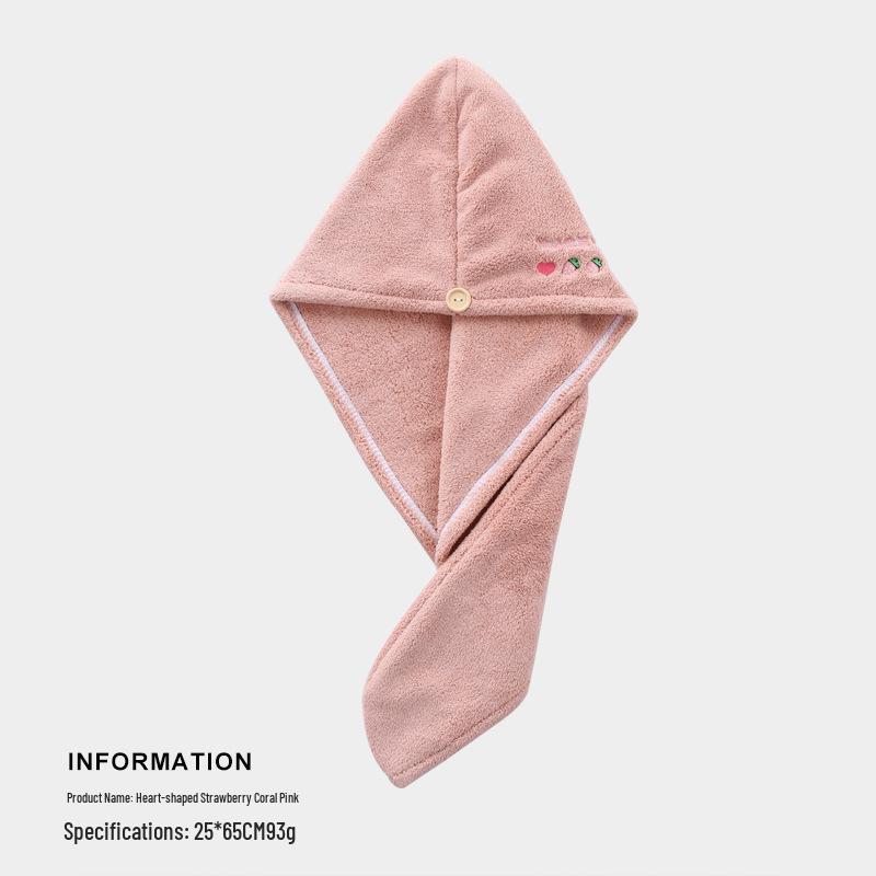Tuqiang Hair Drying Towel - Absorbent & Cute Embroidery Bath Cap