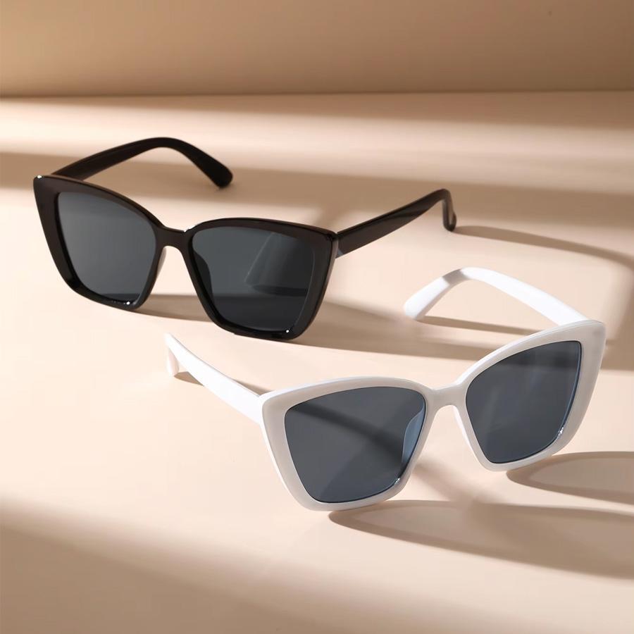 

2 шт. модные женские солнцезащитные очки кошачий глаз для повседневного отдыха на пляже декоративные очки