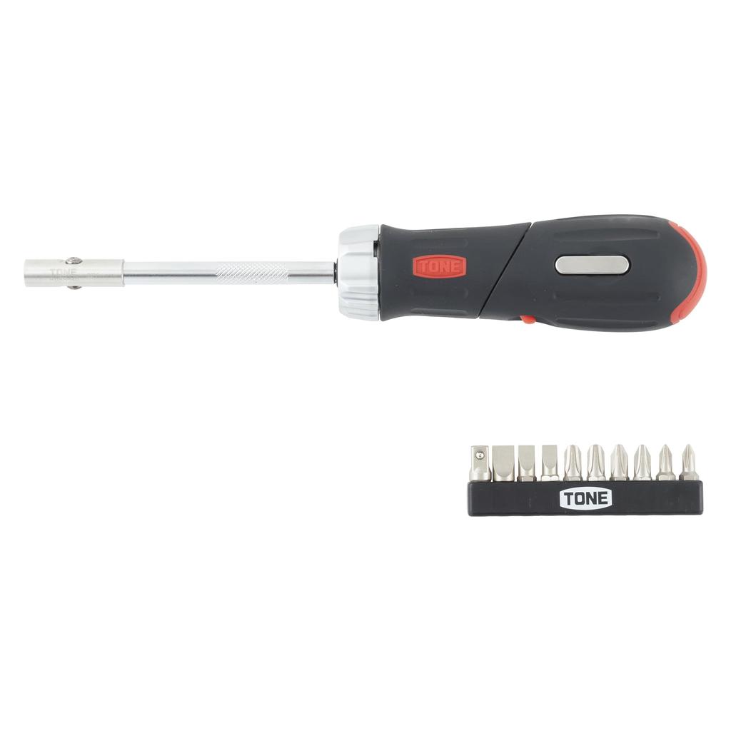 TONE Ratschenschrauber-Satz RD10S Bitaufnahme Schwarz Inhalt 12 Stück & 6,35mm (1/4 ")