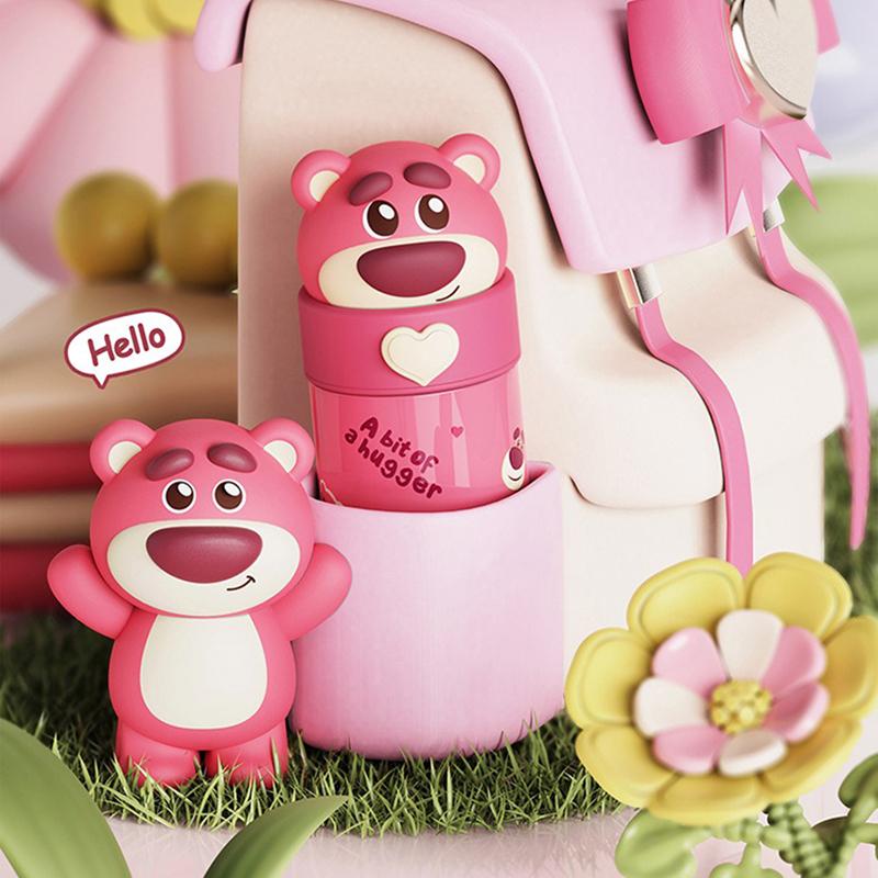 Cartoon Design Thermos Cup 316 Stainless Steel Doll Cup with Heart Shaped Hidden Handle Student Household Water Bottle Girl Gift