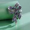 Exquisite Vintage Rhinestone Bow Brooches For Women Clothing Coat Jewelry Accessories Gifts
