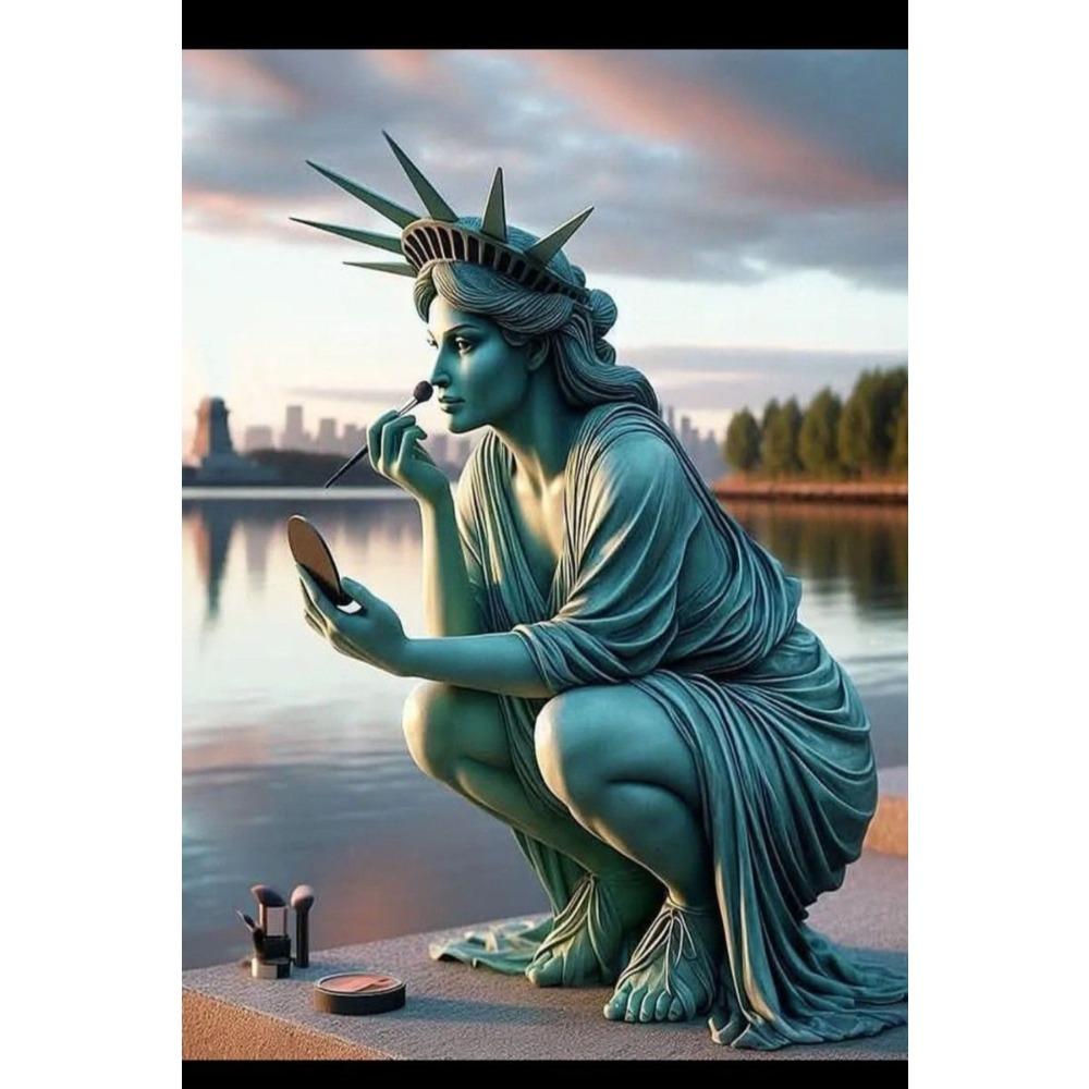 Vintage Metal Tin Sign Liberty Goddess Wall Art Decor For Living Room Bedroom