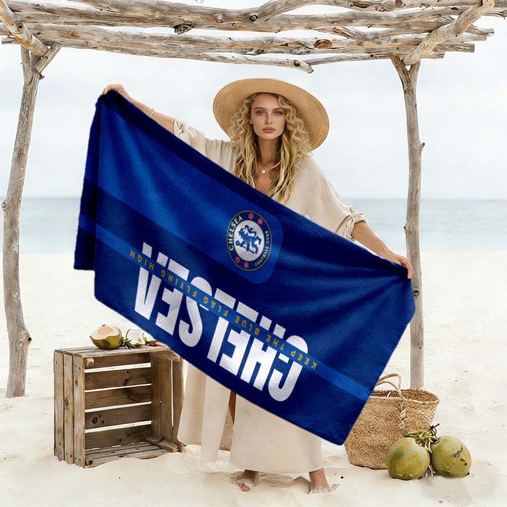 Chelsea Fc Football Player Beach Towel Super Soft Absorbent Comfortable Lightweight Suitable for Swimming, Gym, Camping, Yoga Vacation