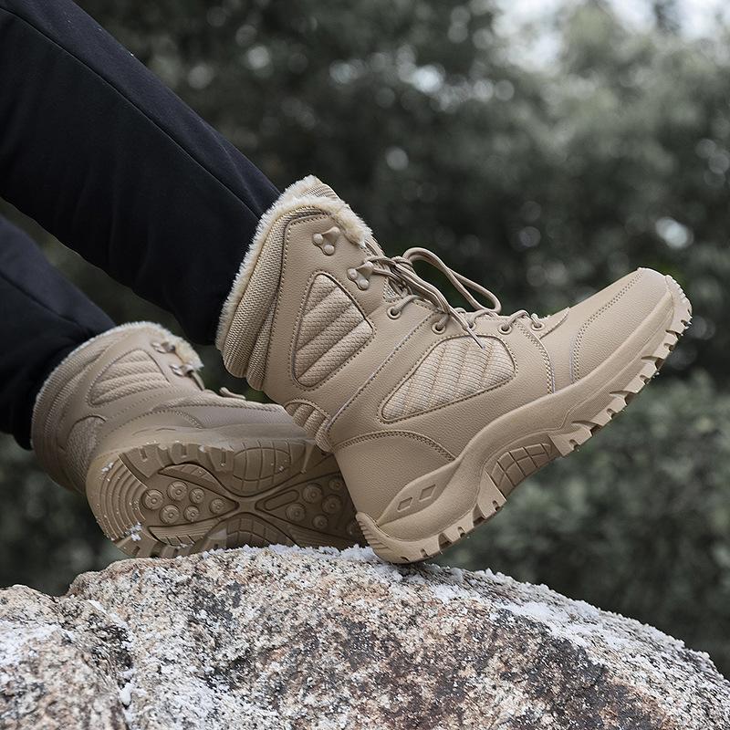 Winter Velvet Plus Cold-proof and Warm Snow Boots, Non-slip and Wear-resistant Outdoor Mountaineering Boots, the Same Tall Cotton Boots for Men and W