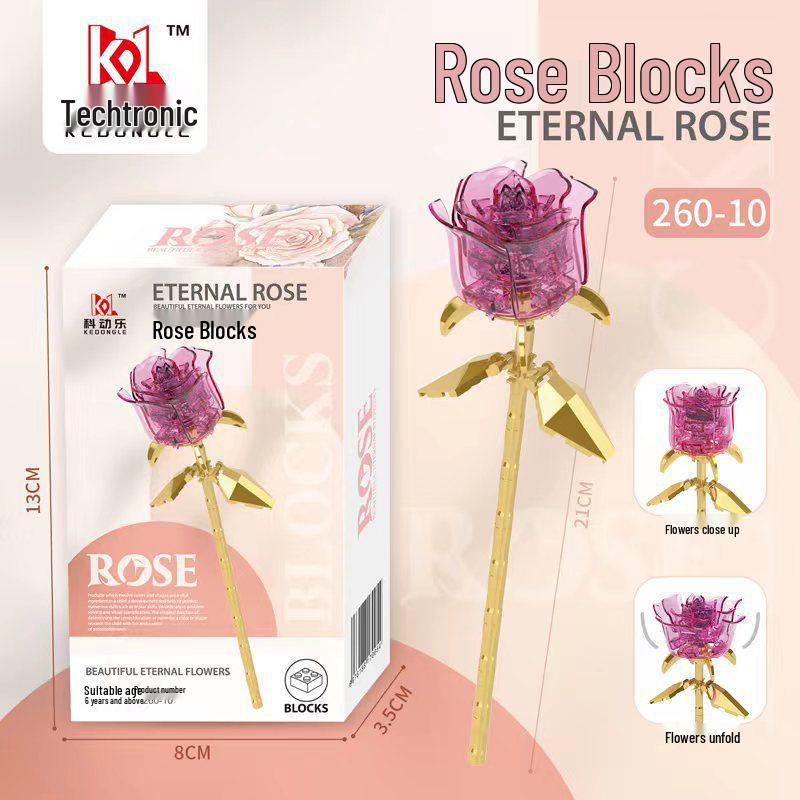 Compatible Lego Eternal Flower Valentine's Day & Teacher's Day Rose Puzzle Building Toy Set