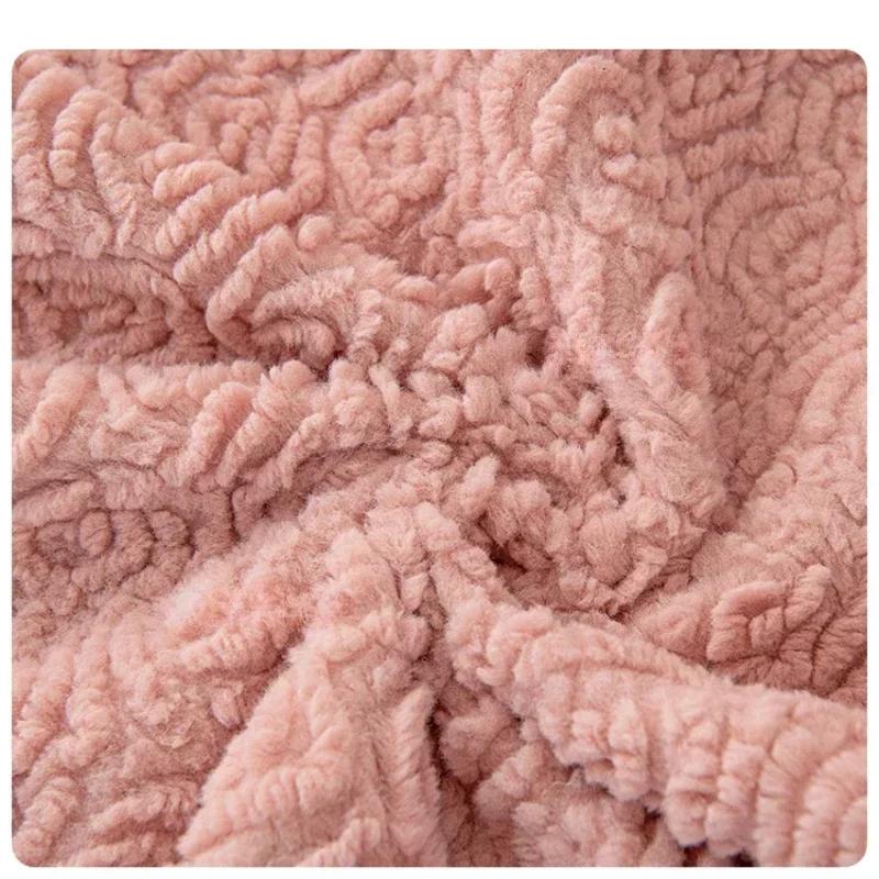 Plush Non Slip Leather Sofa Cover Rose Velvet Sofa Mat New Minimalist Modern Thickened  Winter Long Sofa Cover Cloth Towel